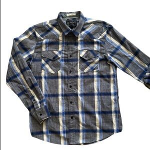 AMERICAN RAG Plaid Button Down Blue Shirt Men Size Medium